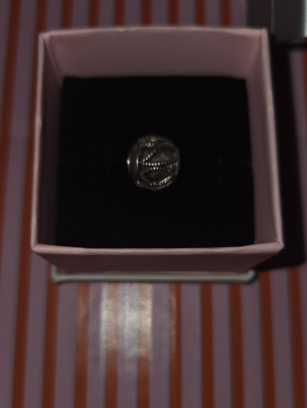 Pandora Purple Intertwining Radiance Charm- Retired Silver